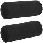 vidaXL Bolsterkissen 2 St&uuml;ck Schwarz &Oslash; 15 x 40 cm Cordstoff 42014291