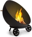 Blumfeldt Fireball Egon Stahl-Feuerschale Garten &Oslash; 66 cm Grill Regenschutz...