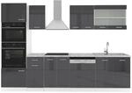 Vicco R-Line K&uuml;chenzeile Anthrazit Hochglanz/Wei&szlig; 300 cm mit Hochschrankohne