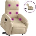 vidaXL Massagesessel Aufstehhilfe Elektrisch Creme Mikrofasergewebe