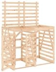 DELUKE 2er M&uuml;lltonnenbox Kiefernholz BOUMI 162x91,5x128,5cm Natur