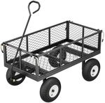 Sekey Garten Plattformwagen mit Vollgummi Luftreifen 300 KG Schubkarre mit