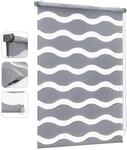 Sekey Doppelrollo Welle Klemmfix ohne Bohren Polyester Dunkelgrau 60x210cm