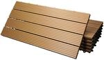 ECD Germany WPC Terrassenfliesen 60x30 cm 24Er Spar Set Teak in Holzoptik