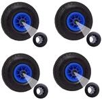 TRUTZHOLM 4x Sackkarrenrad Luftrad 260x85mm 3.00-4 Achl&auml;nge 75 mm 4PR Blau