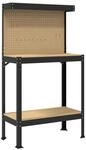 vidaXL Werkbank Schwarz 81 x 41 x 145 cm Sperrholz und Metall 42020131