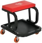HOMCOM Werkstatthocker Stahl Kunstleder Rot 38L x 35B x 37H cm