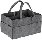 Relaxdays Windel Caddy Filz Dunkelgrau 11 F&auml;cher 33 cm x 23 cm x 18 cm
