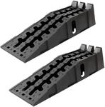 TRUTZHOLM 2x Auffahrrampe mit &Uuml;berfahrstopper 90x30x21,5cm 5t Traglast Kunststoff