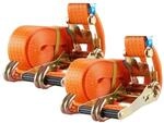 TRUTZHOLM 2x Profi Ratschen Spanngurt 2 Teilig 8m 4t 4000kg T&Uuml;V/GS Orange
