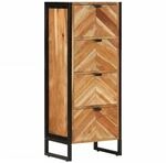 vidaXL Badschrank 40x30x100 cm Massivholz Akazie und Eisen 372746