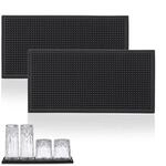 Relaxdays Barmatte 2er Set PVC Schwarz Rutschfest 30 cm x 15 cm