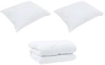 vidaXL Winterbettdecke mit Kissen 3-Tlg Wei&szlig; Mikrofaser 3377820