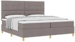 vidaXL Boxspringbett mit Matratze Taupe 200 x 200 cm Stoff 3339648