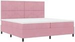 vidaXL Boxspringbett mit Matratze mit Kopfteil Rosa 200 x 200 cm Samt 3339925