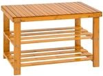 Tectake Schuhbank Silke Bambus 3 Ebenen 70 x 28 x 45 50 cm Braun