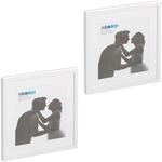 Relaxdays Bilderrahmen 2er Set Kunststoff Wei&szlig; Mit Passepartout H&auml;ngbar Stellbar
