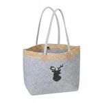 Relaxdays Filztasche Filz Grau Faltbar Selbststehend mit Hirschmotiv 34 cm x 54 cm x