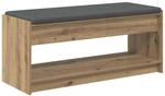 vidaXL Flurbank mit Kissen mit Regal Artisan-Eiche 103 x 38 x 45 cm 891591