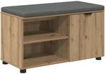 vidaXL Flurbank mit Kissen mit Regal Artisan-Eiche 80 x 38 x 46 cm 891511