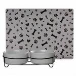 Ritzenhoff & Breker Taro Hunde-Napfset mit Napfhalter 17 cm und Unterlage
