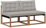 vidaXL 2 St&uuml;ck Outdoor Mittelsofa Massivholz Akazie Natur 900642