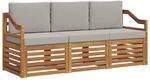 vidaXL Sofagarnituren 3 Tlg Natur und Hellgrau Massivholz Akazie 3374306