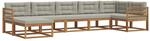 vidaXL Outdoor-Sofagarnitur mit Kissen 7-Tlg Natur und Hellgrau 3367879