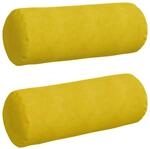vidaXL Bolsterkissen 2 St&uuml;ck Gelb &Oslash; 25 x 70 cm Cordstoff 42014335