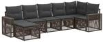 vidaXL Gartensofa-Set 7-Tlg Grau und Dunkelgrau Poly-Rattan 3435197