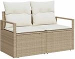 vidaXL Garten-Sofa-Set 6-Tlg Beige Poly Rattan 3346351