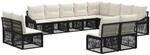 vidaXL Gartensofa-Set 12-Tlg Schwarz Poly-Rattan 3436162