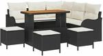 vidaXL Garten-Sofa-Set 9-Tlg Schwarz Poly Rattan 3362270