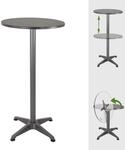 TRUTZHOLM Stehtisch 2in1 H&ouml;henverstellbar 70 Bis 115 cm Durchmesser 60 cm Anthrazit