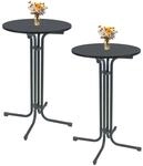 TRUTZHOLM 2x Stehtisch Klappbar Durchmesser 70 cm H&ouml;he 110 cm Stahl Anthrazit
