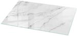 Tulup Tischplatte Marmoroberfl&auml;chenmuster Glas f&uuml;r Tischplatte 100x50 cm Wei&szlig;