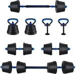 vidaXL 4-In-1 Kurzhantel Langhantel Kettlebell Set 30kg 42023470