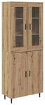 vidaXL Highboard 2-Tlg Artisan-Eiche Engineered Wood und Glas 3415861