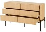 okwish Sideboard mit Doppelt&uuml;ren Schublade Wohnzimmer 115.5x76x40cm Natur