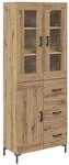 vidaXL Highboard 2-Tlg Artisan-Eiche 69,5 x 34 x 180 cm Holzwerkstoff 3415990