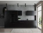 Respekta K&uuml;chenzeile Oliver 370 cm Schwarz ohne E-Ger&auml;te