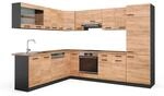 Vicco R-Line Eckk&uuml;che Goldkraft Eiche/Anthrazit 227 x 287 cm AP Eiche ohne...
