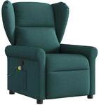 vidaXL Massagesessel Dunkelgr&uuml;n Stoff 4015672