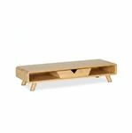 Relaxdays Monitorst&auml;nder Bambus Natur mit Schublade 13 cm x 62 cm x 20,5 cm