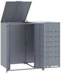 DELUKE M&uuml;lltonnenbox GORILO F&uuml;r 2 Tonnen Grau 138x79x117cm Stahl