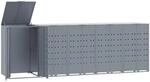 DELUKE M&uuml;lltonnenbox GORILO F&uuml;r 5 Tonnen Grau 345x79x117cm Stahl
