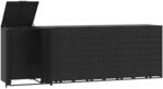 DELUKE M&uuml;lltonnenbox GORILO F&uuml;r 5 Tonnen Schwarz 345x79x117cm Stahl