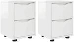 vidaXL Nachttische 2 Stk Hochglanz Wei&szlig; 30,5 x 30 x 43 cm 888806