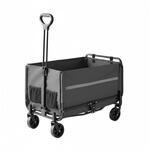 Relaxdays Bollerwagen Stahl Grau Faltbar mit Heckklappe 97 x 50 x 76 cm 6,5 kg