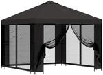 vidaXL Garten Pavillon mit Seitenw&auml;nden 3 x 3 m Anthrazit 900363